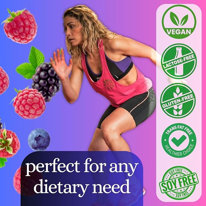 DrinkFit Fruit Smoothie | Real Fruit Puree, Low Sugar, Gluten:Free & Non:GMO, Wildberry Smoothie Mix : Makes 32 Smoothies, 64 Fl Oz (Wild Berry)