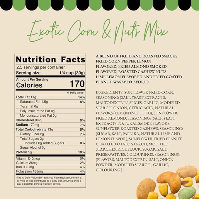 Müix Snacks, Premium Snack Mix: Variety Pack (Honey, Exotic, and Rustic Mix) - 2.3 Ounce Bags (Pack of 6 Bags), Snack Mix, Bold and Unique Flavors, Premium Trail Mix