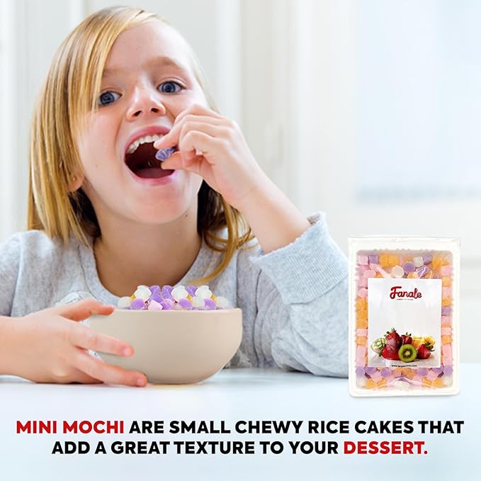 Fanale Mini Mochi - Mixed Color for Frozen Yogurt topping and Shaved Ice topping (0.7 lb/bag, 24bags/box) MOC006-BOX