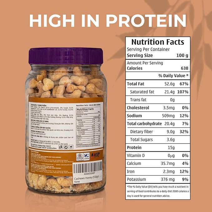DELUXNUTS Premium Roasted Honey Cashew Crunch 21oz | Sweet Honey Roasted Cashews Gift, Whole Cashew Nuts Snack Mix, Healthy Gourmet Snack for Adults, High Protein, Gluten-Free, Premium Holiday Gift Idea