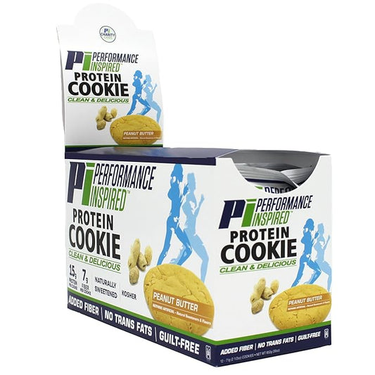 Performance Inspired Nutrition Protein Cookie - Contains: 15G Isolate Protein - 7G Of Fiber - All Natural - Guilt Free - No Artificial Ingredients - Peanut Butter Flavor - 12 Count