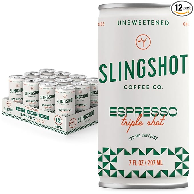 Chilled Espresso - Triple Shot Ready-to-Drink Coffee, 7oz Cans (12 Pack) | Organic Italian Espresso Blend with Silky Smooth Flavor, with Notes of Caramel, Baking Spice & Dark Fruit