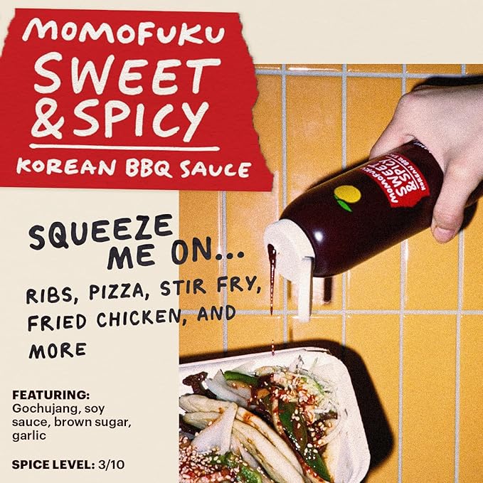 Momofuku Sweet & Spicy Korean BBQ Sauce with Gochujang, Black Pepper, Soy & Garlic for Stir Fry, Barbecue, and Marinade; Umami flavor with Low Spice