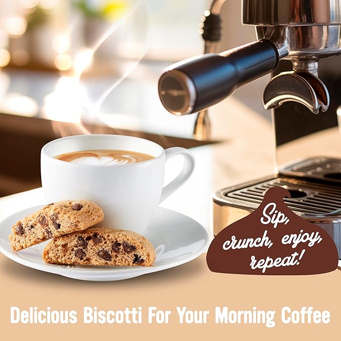 COOPER STREET Twice Baked Cinnamon Chocolate Biscotti Cookies - Crispy Mini Biscotti Cookies Ideal with Coffee - Traditional Low Calorie Italian Snacks - Kosher, Dairy, Peanut & Soy Free (6 Pack)