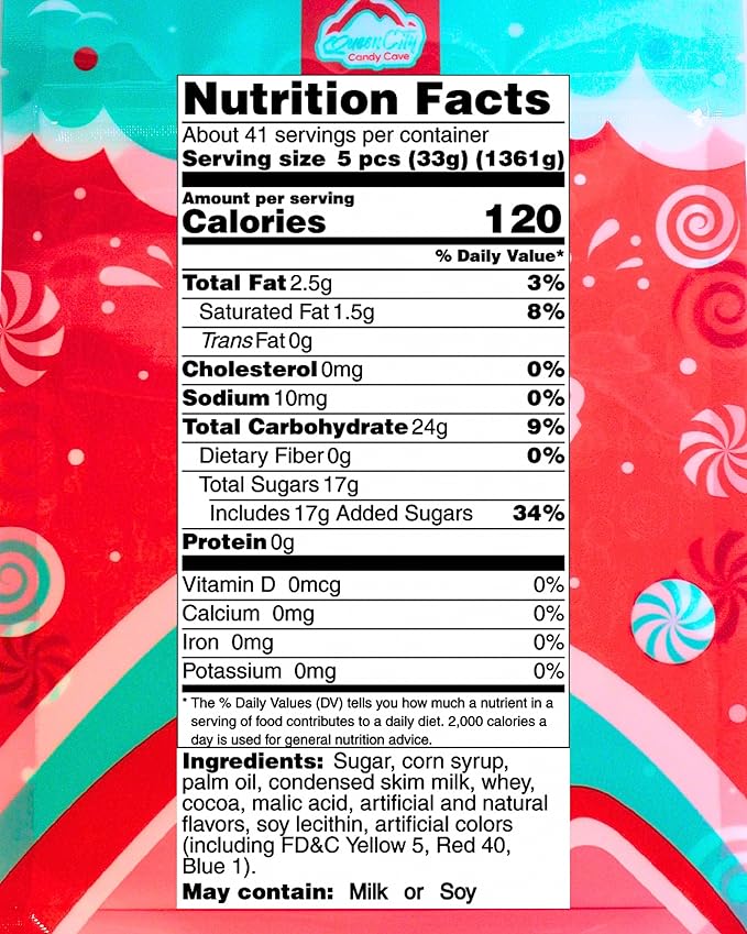 Mini Assorted Flavored Fruit Chews - Fruity and Chocolate Flavored Bulk Bites, Individually Wrapped Candy - by Queen City Candy Cave (3 Pound)