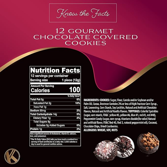 KREMERY Creamy Chocolate Cravings - Valentines Day Chocolate Covered Sandwich Cookies & Cream Gift Basket, in Elegant Gift Box (12 Cookies, Assorted Sweet Toppings) Sweet Treats, Kosher