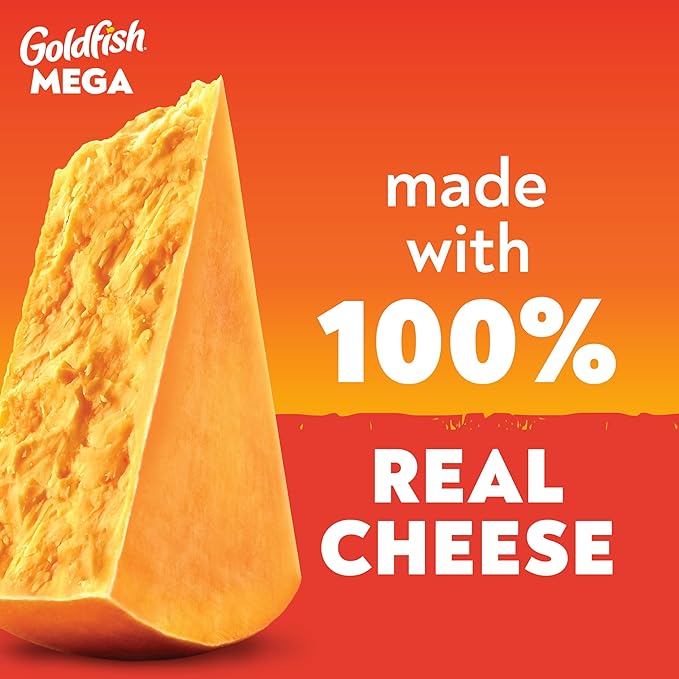 Goldfish Mega Bites Sharp Cheddar Cheese Crackers, 5.9 Oz Bag