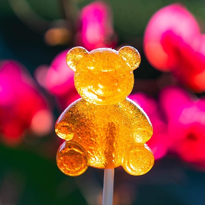 Sparko Sweets Natural Honey Bear Lollipops, 12 Count, No Artificial Ingredients, No Corn Syrup, 1.5 lbs, Made in USA – Perfect for Gifting, Tea Stirring, and Natural Sweet Treats