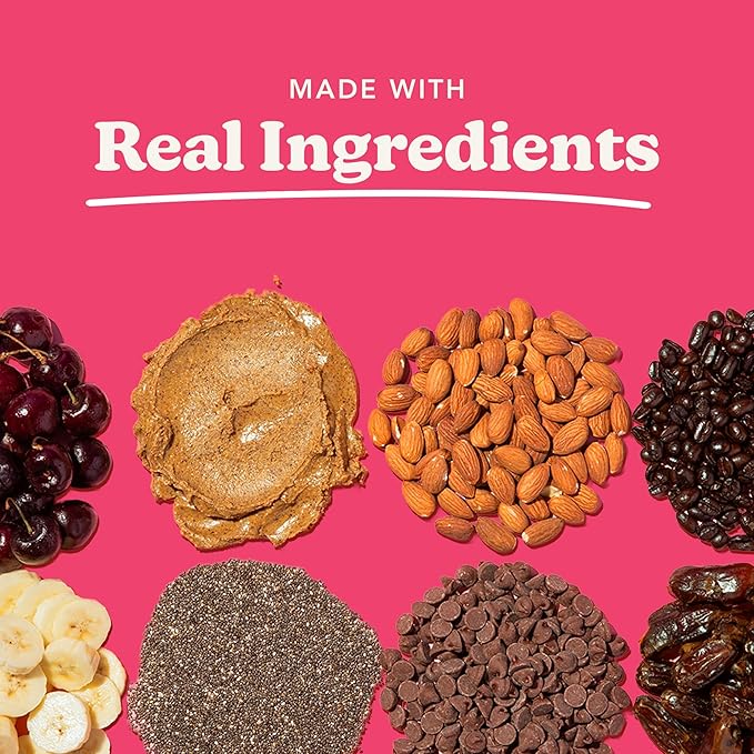 Love + Chew Mini Vegan Cookies, Gluten Free, 3g Plant Based Protein Per Cookie, Healthy Snacks for Adults and Kids, Refined Sugar Free, Individually Wrapped Cookies, Cherry Almond, 18 Pack