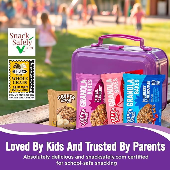 Cooper Street Granola Bakes (24 Count) – Breakfast Grain and Seeds Granola Bars Variety Pack – Nut, Dairy & Soy Free – Individually Wrapped Healthy Snacks for Kids, School, Work, Hiking & On-the-Go