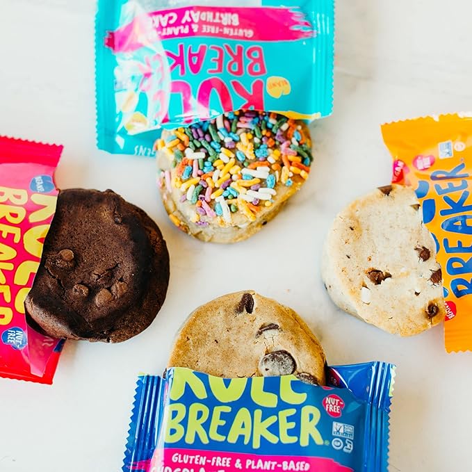 Rule Breaker Vegan & Gluten Free Cookies | Variety Pack Brownie 4 Flavor | Plant-Based, Dairy, Nut, Soy, Allergen Free, Kosher | Soft-Baked School Snacks Cookies for Kids & Adults (Pack of 4)