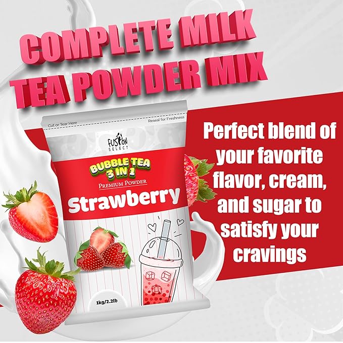 Fusion Select 2.2lb Tea Powder Honeydew Flavored-3-in-1 Drink Powder with Cream & Sugar - Instant Pre-Mixed Beverage for Hot or Cold Blends or Yummy Frappes (Honeydew)