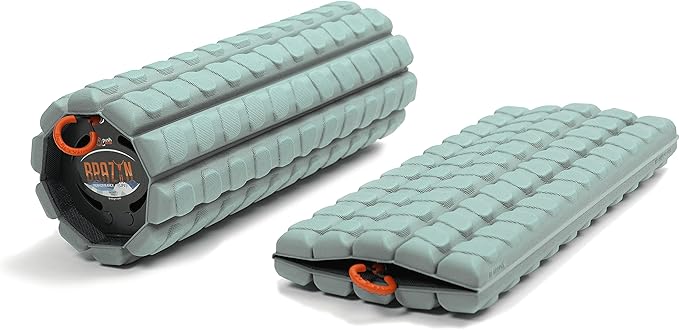 Brazyn Morph Foam Roller (Alpha-Sage): Collapsible Travel Foam Roller for Pain Relief, Workout Muscle Recovery, Back Massager, Deep Tissue Leg Massage, Back Cracker, Stretcher; Small, Portable