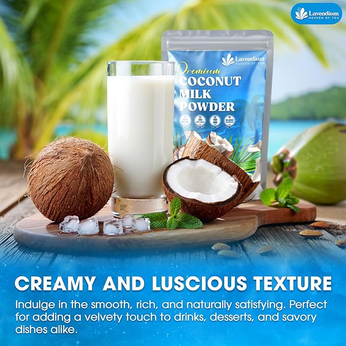 20oz (1.25 lbs) Coconut Milk Powder, 100% Natural, Unsweetened, Perfect for Cake, Coffee, Tea, Creamer Alternative, No Additives, No Gluten, Vegetarian