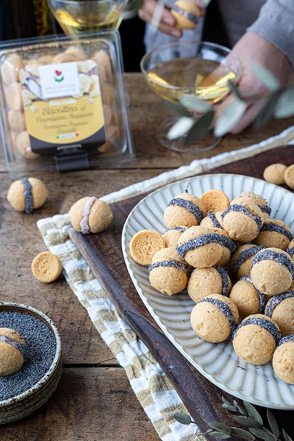 Parmigiano Reggiano cheese Biscuits 2x7oz (2x200g) Pack of 2 - EMILIA FOOD LOVE SELECTED WITH LOVE IN ITALY