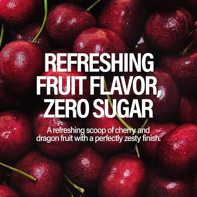 GURU ZERO SUGAR Dragon Fruit Cherry Sorbet Organic Energy Drink with Plant Based Natural Caffeine from Green Tea, Coconut Water, Prebiotic, Zero Added Sugars, Gluten Free & Vegan, Pre Workout, 140MG Caffeine, 12 Oz (Pack of 24)