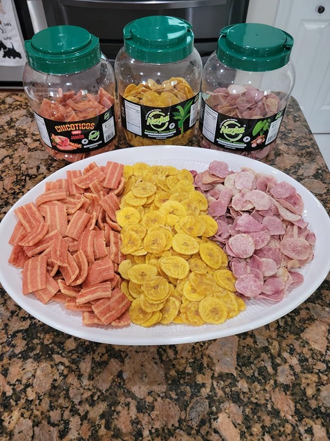 Nezka Purple Taro Chips - Cuban Delicious Crunchy Snacks and Side Dish - 16 Oz