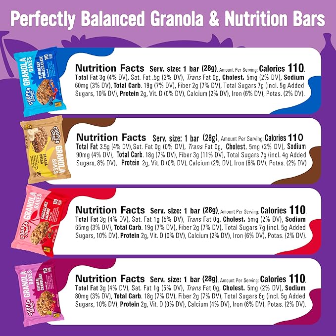 Cooper Street Granola Bakes (24 Count) – Breakfast Grain and Seeds Granola Bars Variety Pack – Nut, Dairy & Soy Free – Individually Wrapped Healthy Snacks for Kids, School, Work, Hiking & On-the-Go