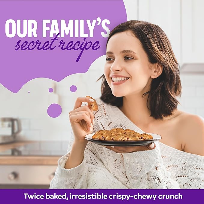 Cooper Street Cookies Twice Baked Italian Biscotti Cookies - Lemon Blueberry, Orange Cranberry, Cherry, Cinnamon Chocolate Chip Crispy Italian Biscotti Cookies - Variety Pack - 18Oz - Pack of 4