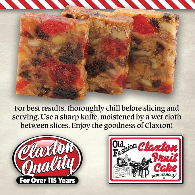 Claxton Fruit Cake - 2-1 Lb. Regular Recipe - Each Cake Individually Wrapped For Freshness in our, Signature Claxton Carton
