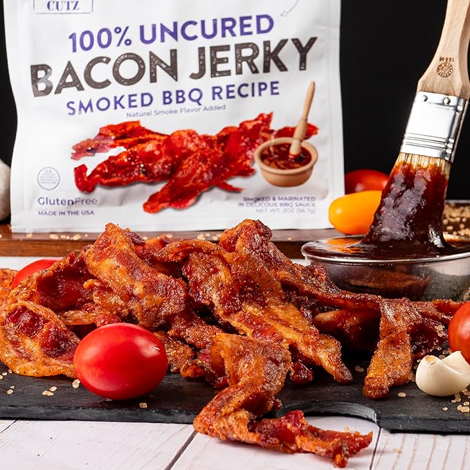 Bacon Jerky Variety Pack, 5 Flavors & Up to 24g Protein Per Bag, Fully Cooked, Tender & Easy to Chew Carnivore Snacks, USA Made High Protein Carnivore Snacks (5 Bags)