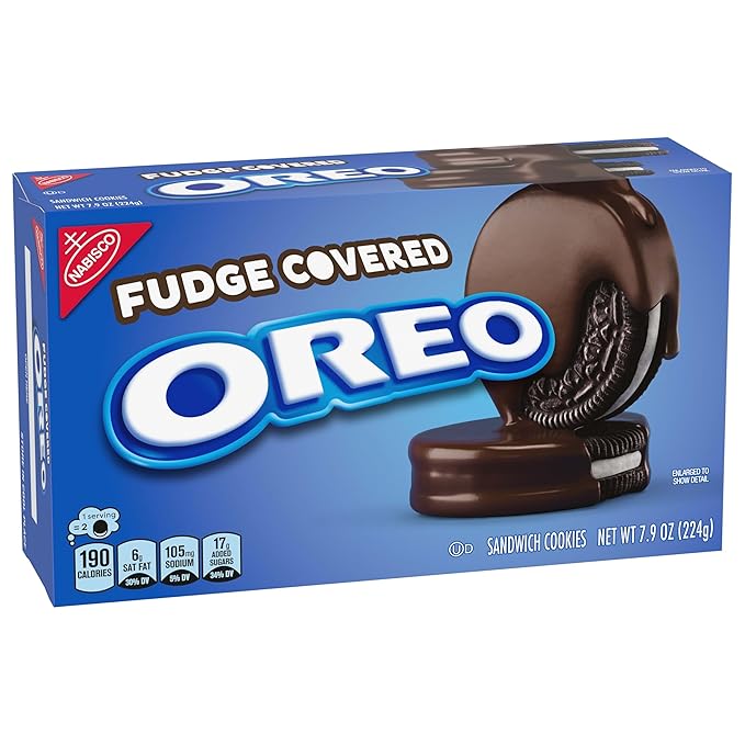 OREO Fudge Covered Chocolate Sandwich Cookies, Original Flavor, 12 - 7.9 oz Boxes