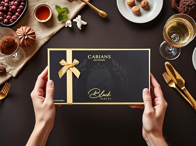 CARIANS Assorted Gourmet Chocolate Truffles Box, Luxury Candy Gift Basket with Dark, Milk & Hazelnut Truffles, Great For Gift Giving, Anniversary, Valentine's Day, 10 Pcs.