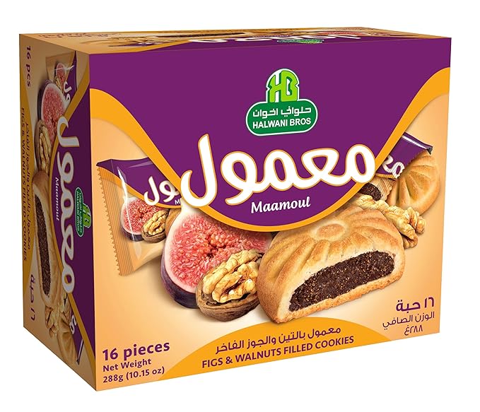 Halwani Bros Maamoul Fig & Walnut Filled Cookies 16 Pieces 10.15 OZ