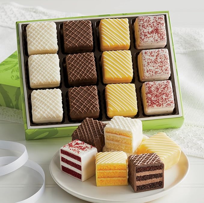 The Swiss Colony 12-pc. Celebration Cake Sampler - 9 1/4 oz. of Gourmet Petits Fours Cakes, Red Velvet and Assorted Layer Cakes, Perfect Dessert for Special Celebrations
