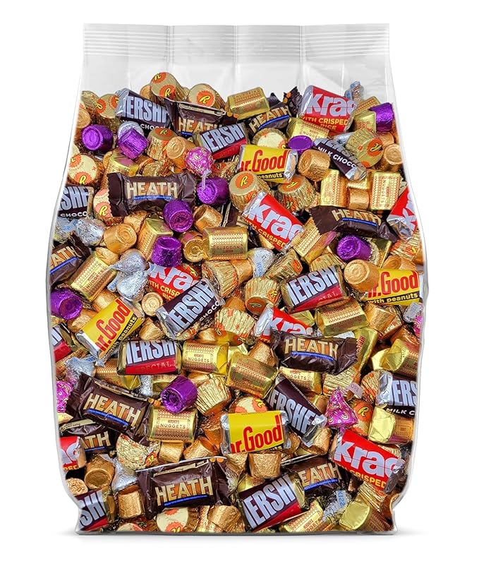Assorted Chocolate Candy Variety Pack - 5lb Bulk Chocolate Candy Individually Wrapped for Party Favors, Sharing, and Snacking - Miniature Chocolate Assortment - 5 Pound Bag of Bulk Candy