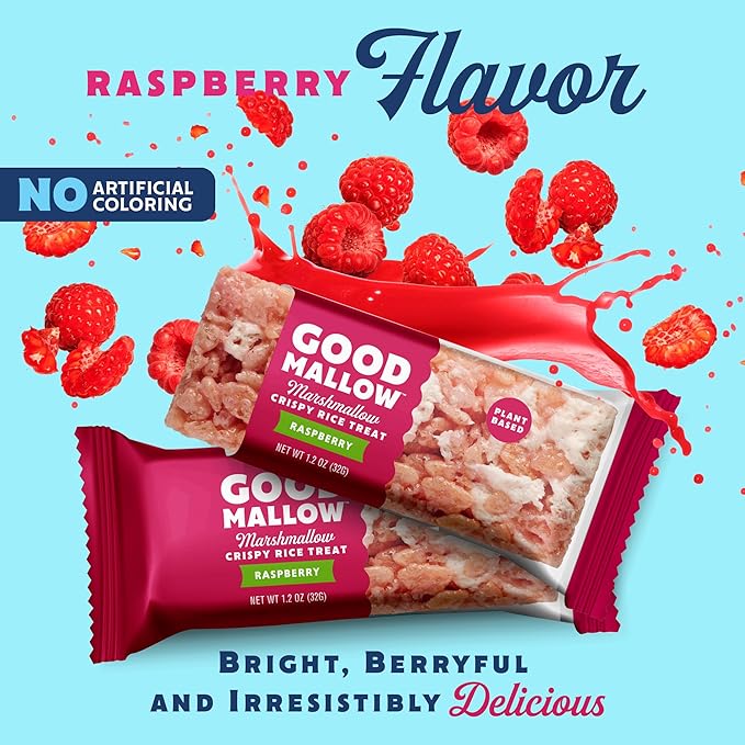 GoodMallow Vegan Rice Crispy Treats Individually Wrapped Box of 24 , Kosher Vegan Snacks, Gluten Free Dairy Free Snacks for Kids & Adults - Healthy Sweets Made with Gourmet Marshmallows , Made in USA -combo pack of all flavors