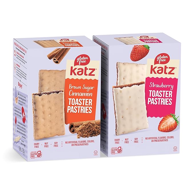 Katz Gluten Free Snacks Variety Pack. Toaster Pastries. Easy Breakfast Food Or Anytime Healthy, Gluten and Dairy Free, Nut Free, Peanut Free, Soy Free. Snacks - Adults Kosher Snacks. 8 OZ (Pack Of 2)