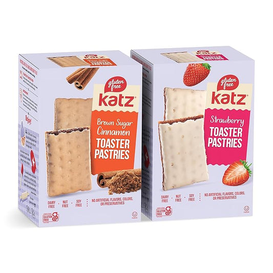 Katz Gluten Free Snacks Variety Pack. Toaster Pastries. Easy Breakfast Food Or Anytime Healthy, Gluten and Dairy Free, Nut Free, Peanut Free, Soy Free. Snacks - Adults Kosher Snacks. 8 OZ (Pack Of 2)