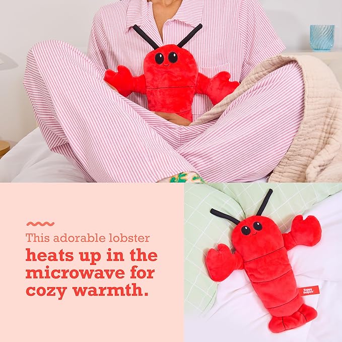 Menstruation Crustacean Lobster by Relatable – Romantic Valentine Gift for Her, Microwavable Heating Pad Plush for Period Cramps, Lavender Scented Self Care Comfort for All Ages