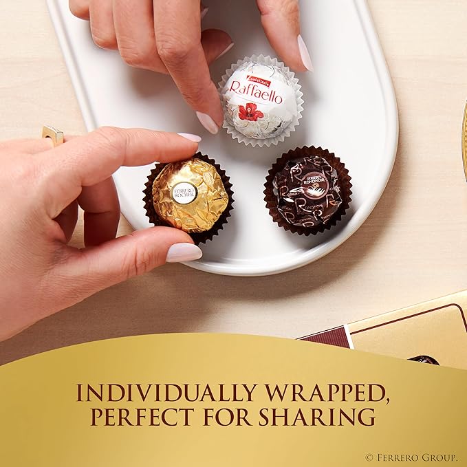 Ferrero Collection Gourmet Gift Box, 12 Assorted Confections with Hazelnut, Dark Chocolate and Coconut, 6.1 oz