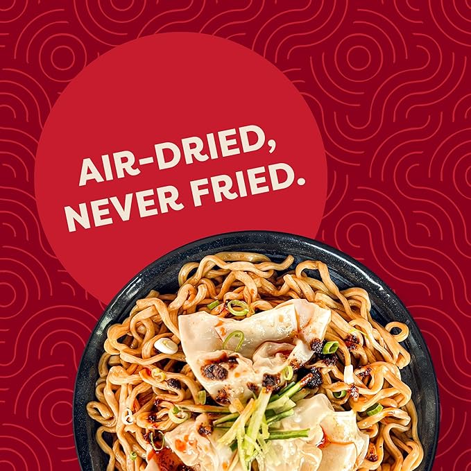 A-Sha Meteor Dan Dan Noodle with Spicy Soy Sauce and Sesame Paste, 12 Packs, Gourmet Asian Taiwanese Healthy Instant Ramen Noodles