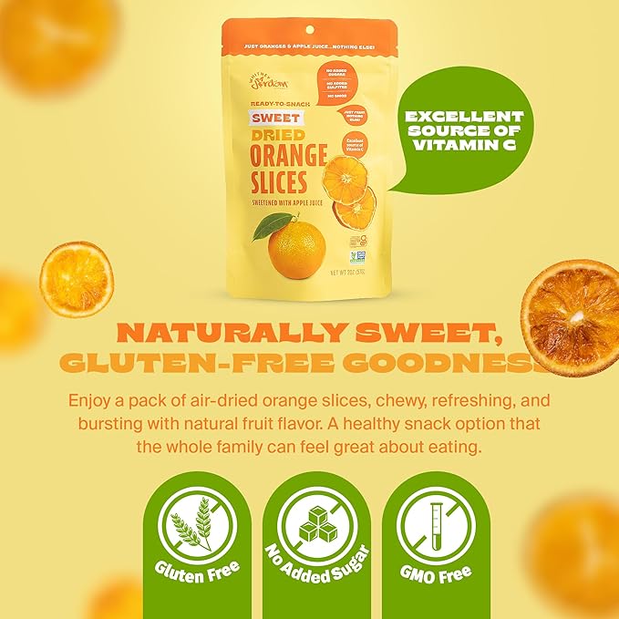 Whitney Jordan Naturals Air-Dried Orange Slices 2 Oz, Pack of 10 - Dried Fruit Snack Made from Real Oranges - Gluten-Free, Vegan, Chewy Real Fruit for Healthy Snacking On-the-Go