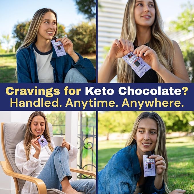 Krack’d Snacks Keto Chocolate Snack Bars - Low Carb, Vegan Chocolate with Almonds and Coconut Caramel - Gluten Free, Sugar Free (Dark Chocolate Aloha Caramel, 5 Pk)