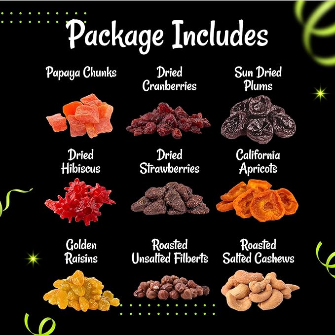 Oh! Nuts Dried Fruit and Nut Gift Basket - XL 18 Variety Gourmet Assorted Fruits and Nuts Gift Baskets - Holiday Gift Box - Food Snack Box for Birthday, Corporate - Gift for Men, Women