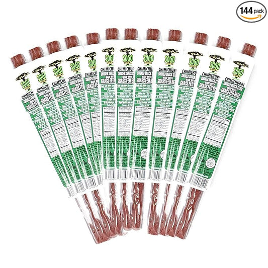Chimichurri, Sogo Snacks, No Sugar, Low Carb, 100% Grass-fed, Non-GMO Beef Sticks. Gluten Free Snack, Hiking and Road Trip Snacks. Keto, Whole, Paleo Friendly (Chimichurri, 1-oz, 144 Count)