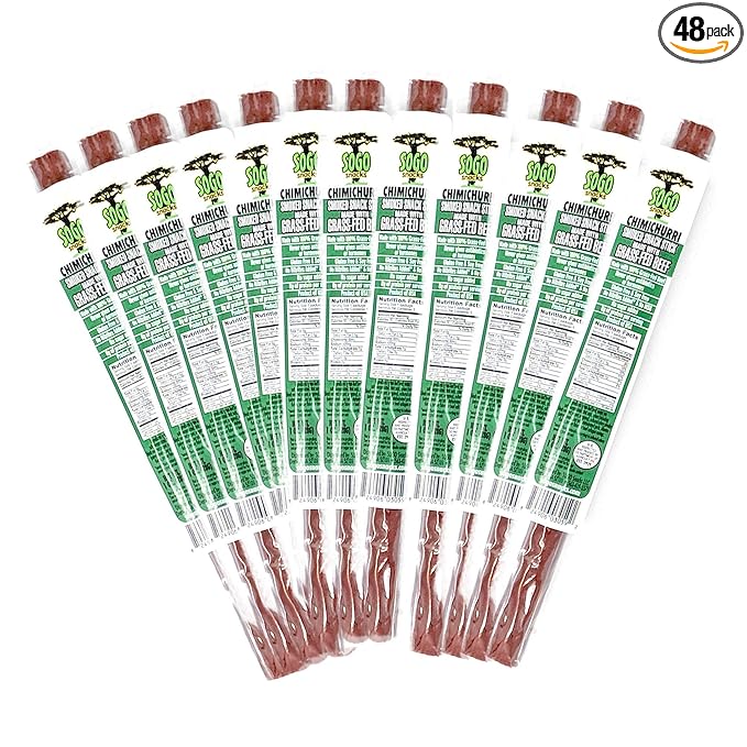 Chimichurri, Sogo Snacks, No Sugar, 100% Grass-fed & Grass-finished, Non-GMO Beef Sticks. No Added Nitrates, Gluten, Soy, MSG, Dairy, Nuts. Keto, Whole, Paleo Friendly (Chimichurri, 1-oz, 48 Count)