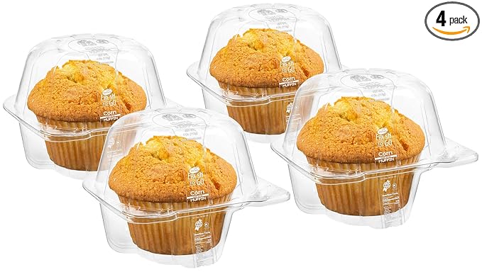 Fresh Bakery Muffins | Corn Muffins | 4 Individually Wrapped Muffins Included | Delicious Coffee Cake | 4 oz Per Muffin | Stern’s Bakery