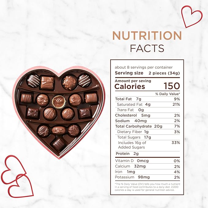 Russell Stover, Red Foil Heart, 10 Ounce - Chocolate Gift Box for Valentine's Day, Mother's Day, Anniversary and Birthdays (Pack of 2)