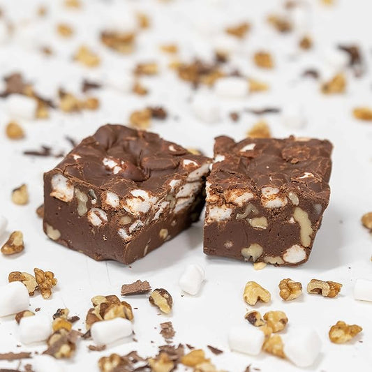 Valley Fudge, Rocky Road Chocolate, Fresh Artisan Fudge, Real Butter, Gourmet Candy, Half Pound Package