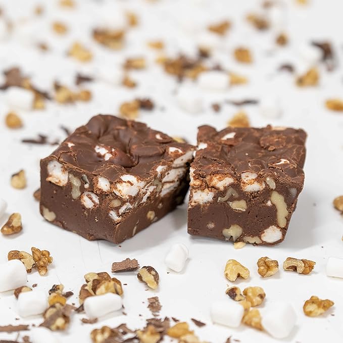 Valley Fudge, Rocky Road Chocolate, Fresh Artisan Fudge, Real Butter, Gourmet Candy, One Pound Package