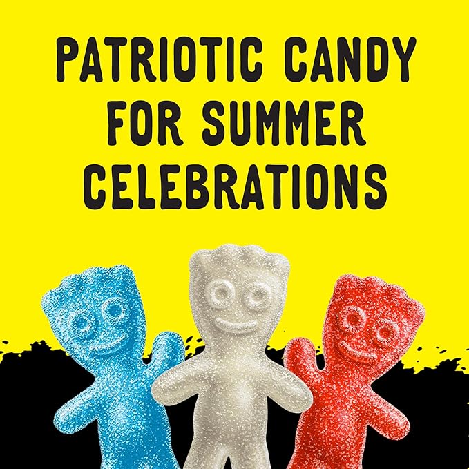 Sour Patch Kids Red, White & Blue Soft & Chewy Candy, Bulk Candy, 4-1.8 lb Bags