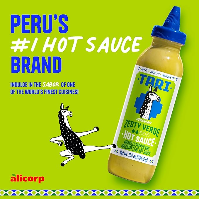 Tari Hot Sauce - Zesty Verde - Creamy, Herbal & Fresh - Game Day Favorite - 11.8 oz