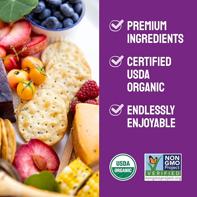 Milton's Organic Crackers, Multi-Grain - Certified Organic, Non-GMO Project Verified, Kosher, Made With 4 Whole Grains & 3 Seeds, Great for Charcuterie Boards - 24 Oz, Pack of 4