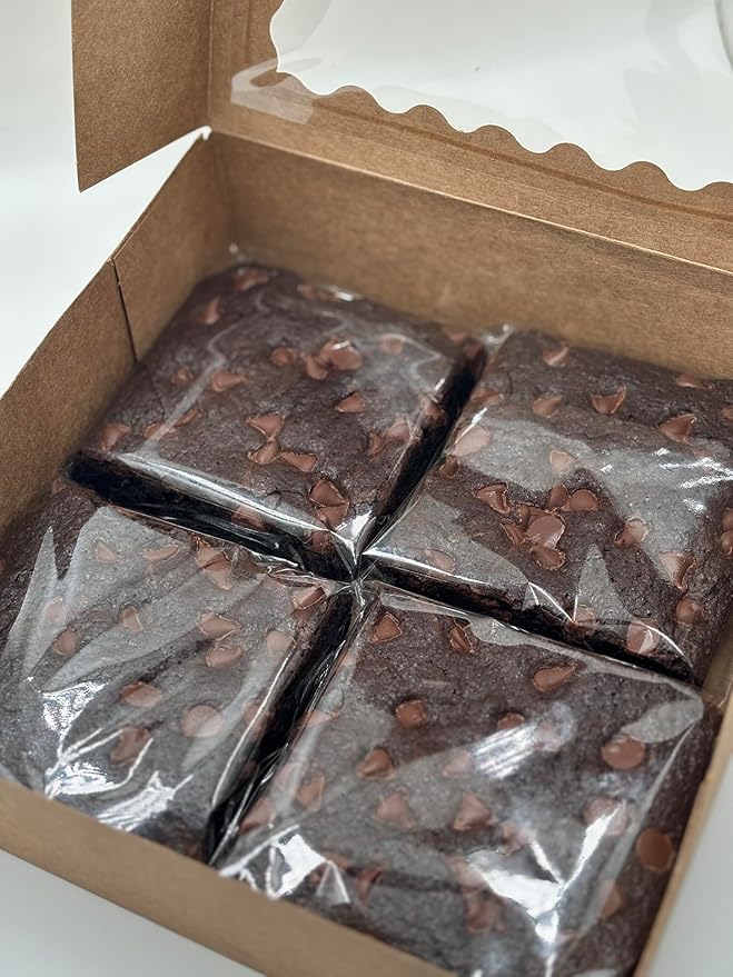 US Sweets Freshly Baked Brownie - Chocolate Chip | Delicious Gift | Handmade in Small Batches | Guaranteed to Arrive Fresh
