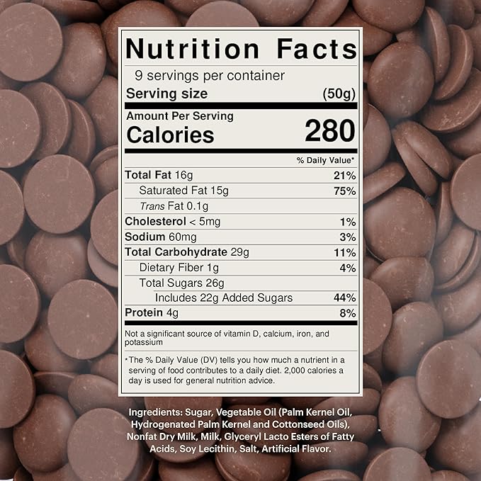 Merckens Milk Melting Chocolate - 1 Pound of Premium Quality Milk Candy Melts to make Dubai Chocolate Bar, Cake Pops, Cocoa Bombs, & Homemade Desserts